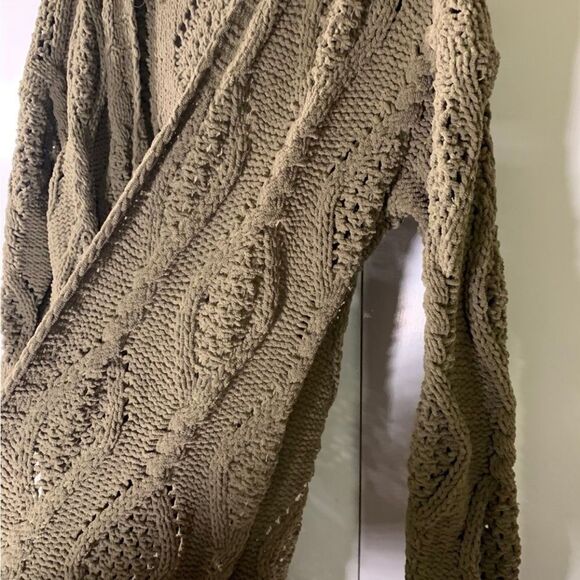 Anthropologie Paper Crane Medium Olive Green Cardigan Sweater - Picture 2 of 4